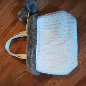 WOMENS WINTER PURSE BAG, WHITE